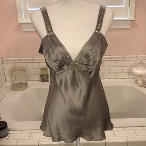 Jonquil silver grey crystal embroidered camisole size Large